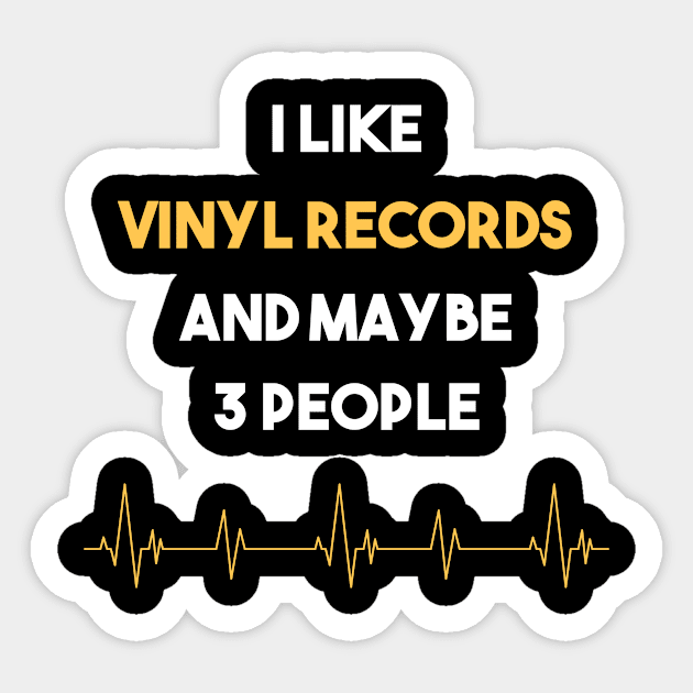 I Like 3 People And Vinyl records Sticker by Hanh Tay